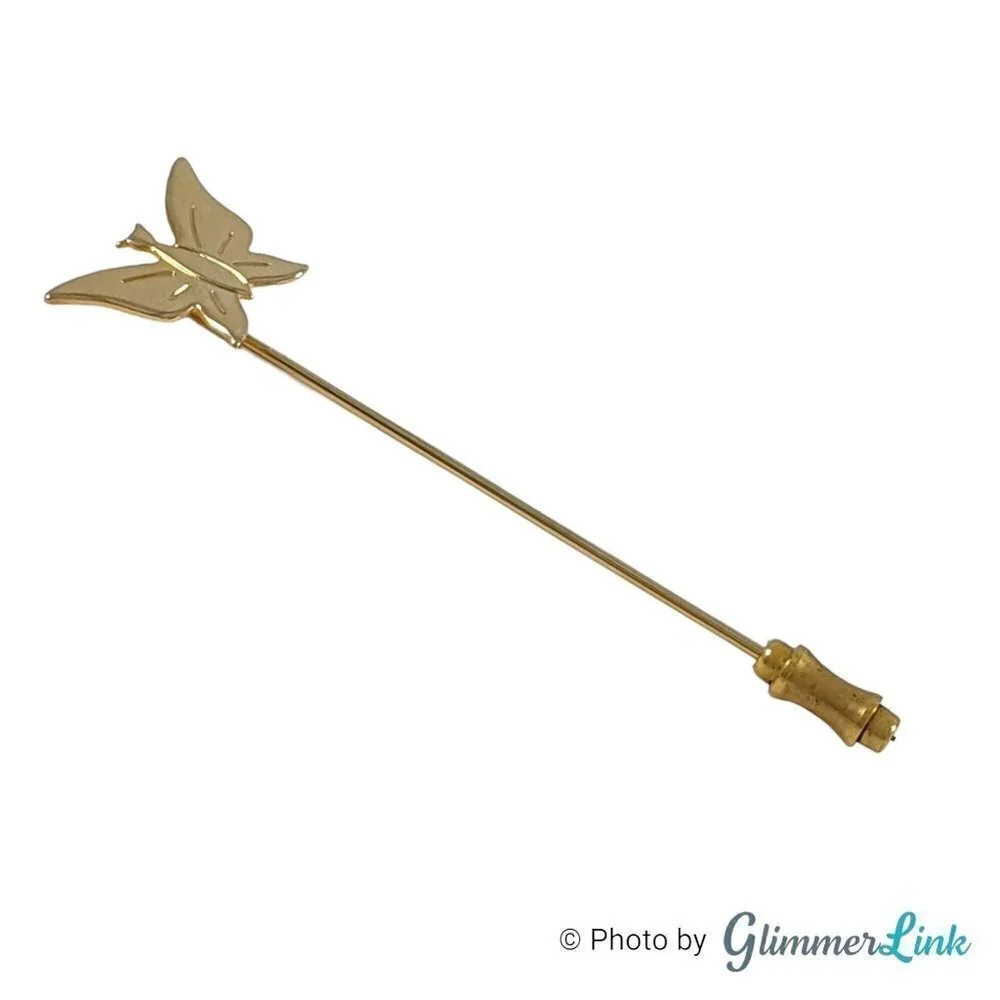 Vintage Gold Tone Butterfly Stick Pin